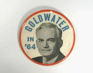 Vintage GOLDWATER IN '64 Botón de campaña política Insignia Pin Pinback Original - Imagen 1 de 1