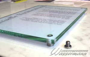 Placa de vidrio auténtico ESG, placa de advertencia autoimprimible A4 - Imagen 1 de 1