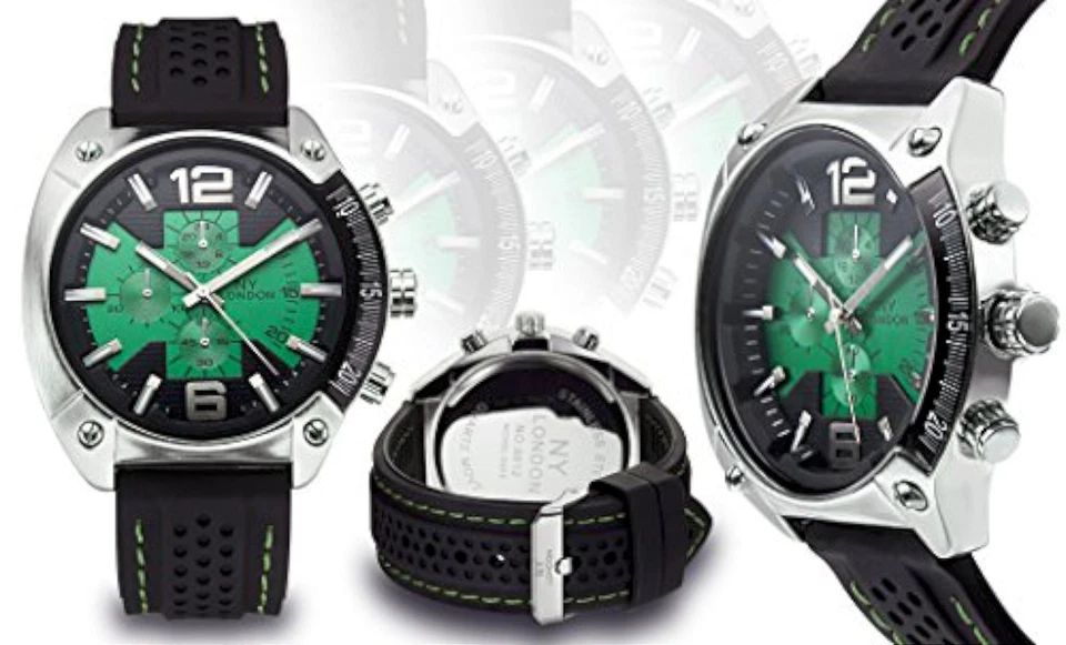 NUEVO NY London 9812 Hombres Colección Boost Colorido Esfera Verde Único Reloj Verde Foto 1 de 1