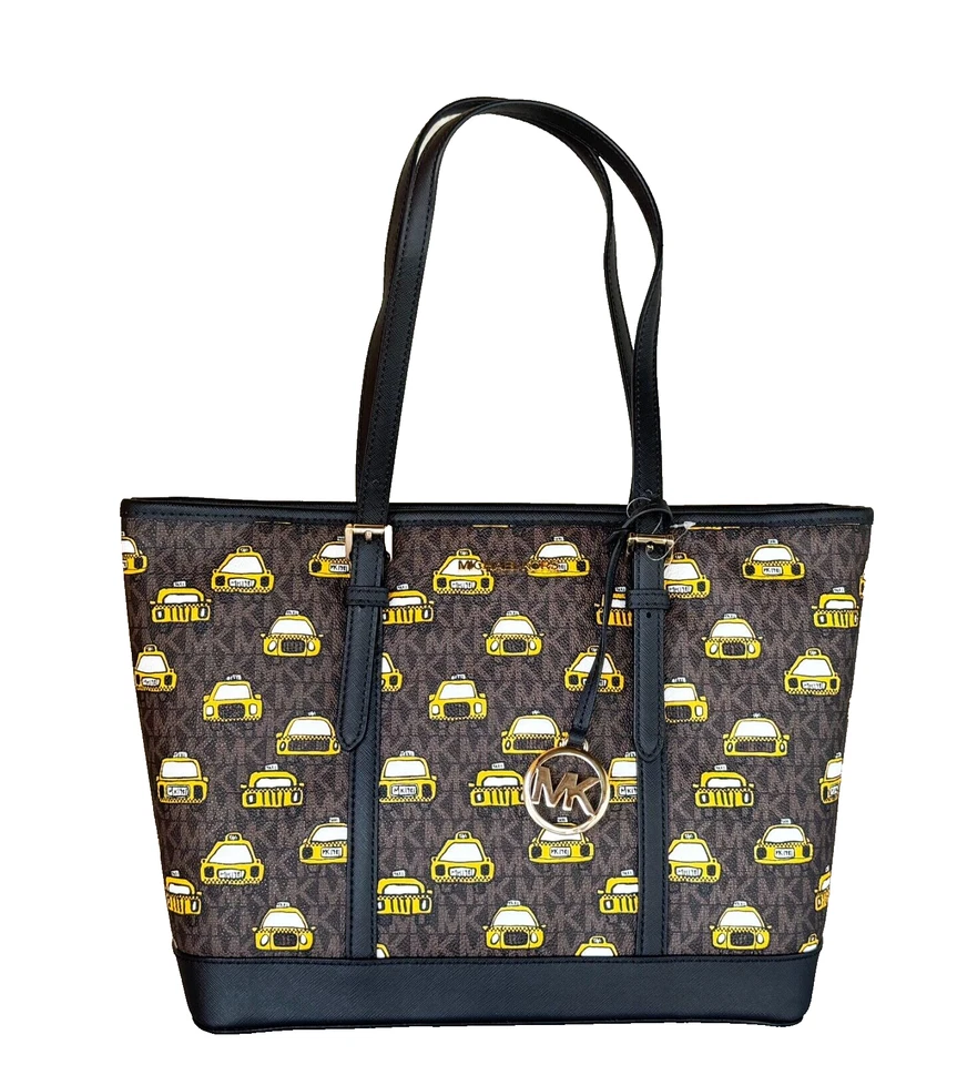 DESIGNER Michael Kors 406 Jet Set Travel Tote Bag Dark Blue/ Black - Clean