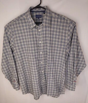 Camisa con botones Jeremy Argyle NYC para hombre 2XL XXL azul a cuadros manga larga Foto 1 de 4