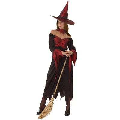 Ciao Strega Costume da Donna per Halloween Nero e Rosso Taglia Unica - Immagine 1 di 4