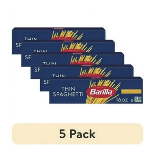 (5 pack) Barilla Classic Non-GMO, Kosher Certified Thin Spaghetti Pasta Noodles, - Picture 1 of 8