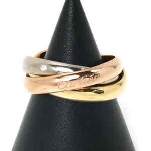 Cartier trinity classic Ring Diamond K18 YG/PG/WG US#5.5~5.75 P0029530 - Picture 1 of 6