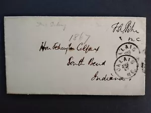 Congressional Free Frank: FA Hecht ca. 1867 Brief, Maine Rep an Schuyler Colfax - Bild 1 von 2