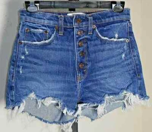Abercrombie & Fitch Women's Denim Distressed Short Shorts Size 00 - Picture 1 of 2