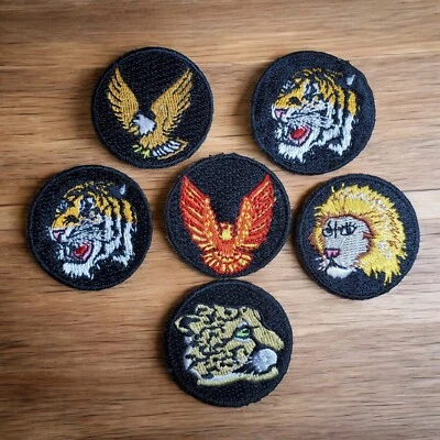 TAE KWON DO Patch Lot of 6 Animal Patches Iron On Tiger Lion Martial Arts 1.5" - Image 1 of 4