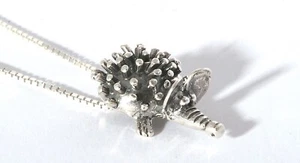 Igel Stachelschwein süß 925 Silber Halskette Anhänger Handarbeit Tier Haustie... - Bild 1 von 6