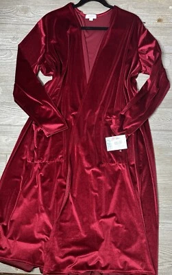 NWT Lularoe 2XL Sarah Solid Red Velvet Elegant Holiday Sweater - Image 1 of 2
