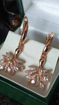 Orecchini vintage anni 90-90 in oro laminato 14 ct zirconi - marcati 585 RG - Immagine 1 di 4