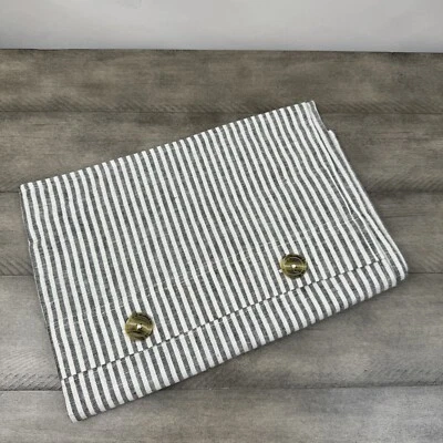 Almohada Euro Pottery Barn Wheaton a Rayas Algodón/Lino Gris Falso Etiquetas Marcadas OB Foto 1 de 4