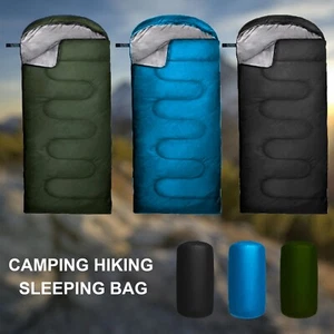 4 Season Single Sleeping Bag Waterproof Outdoor Camping Hiking Envelope Zip Bags - Picture 1 of 26