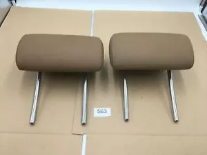 2008-2010 BMW 5 series E60 LEFT AND RIGHT HEADREST LEATHER BROWN OEM . - Picture 1 of 5