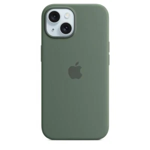 Véritable / Officiel Apple IPHONE 15 Silicone Étui/Housse - Cyprès (Vert) - Photo 1 sur 10