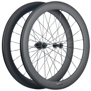 Clincher set ruote in carbonio 700 C 60 mm ruote bicicletta cerchio stradale set ruote freno - Foto 1 di 12