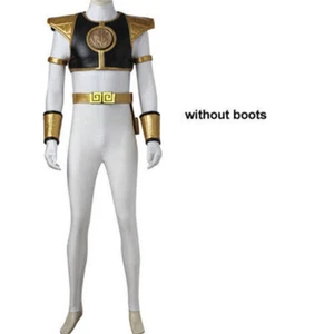 White Ranger Tommy Oliver Dino Rangers Uniform Breastplate Cosplay Suit Custom - Picture 1 of 20