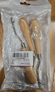 NEW SEALED 6.5 Inch Latch Hook Tools 3Pack Wooden Bent Latch Hooks - Picture 1 of 2