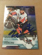 Evan Vierling Signed 18/19 Upper Deck CHL Star Rookie Silver card Penguins