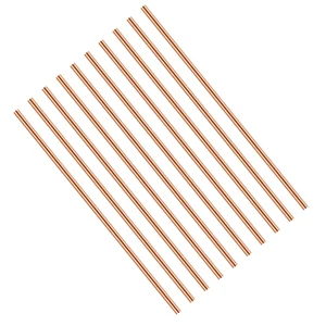Therwen 10 Pcs Pure Copper round Rod 4 Inch Length Bare Copper Metal Rod Solid C - Picture 1 of 12