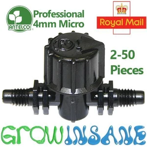 Antelco 4 mm valvola filettata micro irrigazione regolabile si adatta a Hozelock idroponica