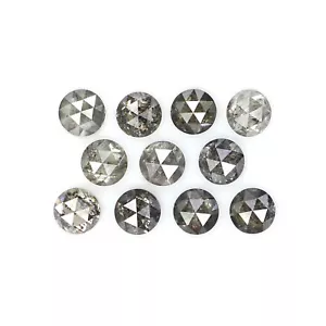1.48 Ct Natural Loose Rose Cut Diamond 2.95 MM Salt And Pepper Diamond LQ2825 - Picture 1 of 8