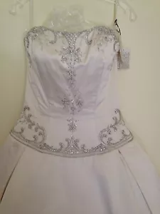 NWT Eve of Milady Silk Wedding Dress with embroidery and beading Size 6 - Picture 1 of 10