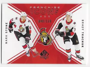 18/19 SP AUTHENTIC FRANCHISE ICONS #136 Mark Stone/Brady Tkachuk #48/199 - Picture 1 of 1