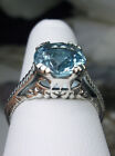 Aquamarine Ring, 2ct Gem Vintage Filigree Jewelry (Custom-Made) US SELLER