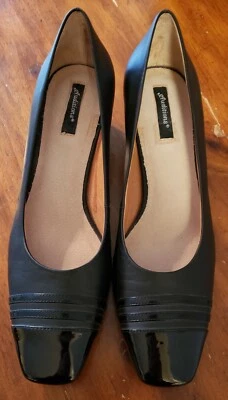 Zapato Auditions Cuero Puntera Cuadrada Clásico Pump Negro-Negro Talla 10.5 SS NUEVO Foto 1 de 4