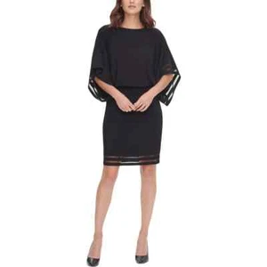 JESSICA HOWARD Blouson Dress Petite Size 10P Black Illusion Detail NWT $99 - Picture 1 of 5