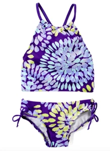 Kanu Surf Bikini Bottoms Purple Daisy Tankini Set Girls Size 10 1250 - Picture 1 of 2