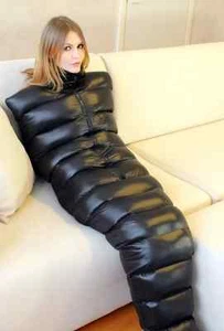 Shiny gloss wetlook nylon mermaid sleeping bag down mummy sleeping bags warm new - Picture 1 of 12