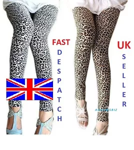 Damen Mädchen Mode Gepard Leopard Tierdruck Neuheit Leggings UK Verkäufer - Bild 1 von 2