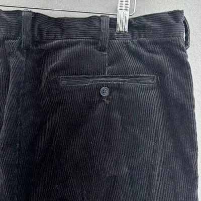 Pantalones de pana negros caquis regulares azul marino antiguos 36x32 (35x31) plisados preparación Y2K de colección Foto 1 de 4