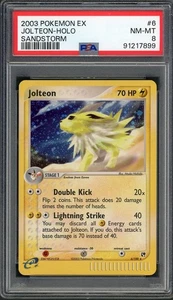 PSA 8 Jolteon EX Sandstorm 6/100 Holo Pokemon Card B14 - Picture 1 of 2