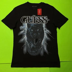 GUESS Los Angeles Men’s Short Sleeve T-Shirt Size MEDIUM Black Panther NEW - Picture 1 of 16