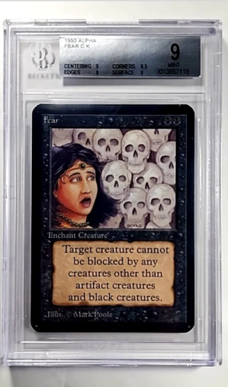 1993 MTG Magic The Gathering LEA Alpha Vintage Fear BGS 9 Mint - Image 1 of 3