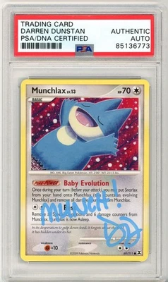 PSA Signed Darren Dunstan Munchlax 69/111 Pokémon Rising Rivals - Image 1 of 2