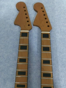 24" Linkshand gerösteter Ahorn Gitarrenhals kurze Skala zum Selbermachen Jaguar/Mustang - Bild 1 von 9