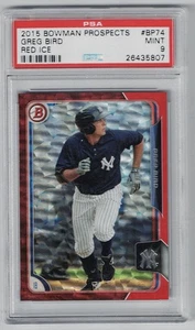 2015 Bowman Prospects Black-Red (Asia) Greg Bird 3/5 PSA 9 New York Yankees - Picture 1 of 2
