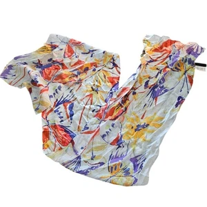 Vintage Cynthia Rowley Womens 100% Silk Scarf Bright Floral Pattern - Picture 1 of 4