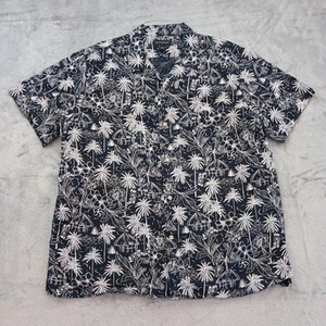 Banana Republic Shirt Mens XL Blue Floral Short Sleeve Button Up Cotton - Picture 1 of 9