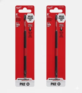 Milwaukee 48-32-4802 SHOCKWAVE #2 Kreuzschlitz 6" Schlagschrauber Power Bit (2er Pack) - Bild 1 von 9