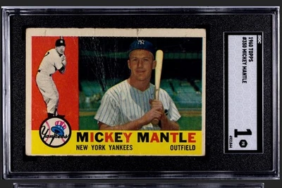 Topps Mickey Mantle #350 1960 SGC 1  Foto 1 de 2