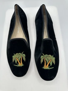 Zapato Mocasines Stubbs & Wootton Terciopelo Negro Palmera Hombre Talla 11 - Imagen 1 de 8