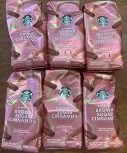 Lots Of 6 Starbucks Brown Sugar Cinnamon Ground Coffee 11 Oz Jun 25 2028 Exp - Picture 1 of 3