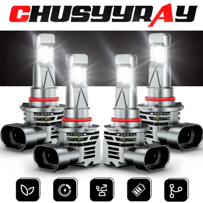 4X For Chrysler Concorde 1998-2004 6000K LED Headlight High Low Beam Bulbs Combo - Image 1 of 4