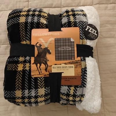 Yellowstone Silk Touch Sherpa Rancher Plaid 60" x 70"  Throw Blanket *NEW* - Image 1 of 4