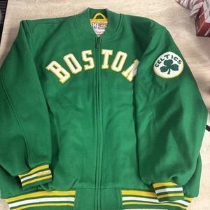 NWT BOSTON CELTICS WOOL JACKET, SIZE 56 (3XL) MITCHELL & NESS - Picture 1 of 9