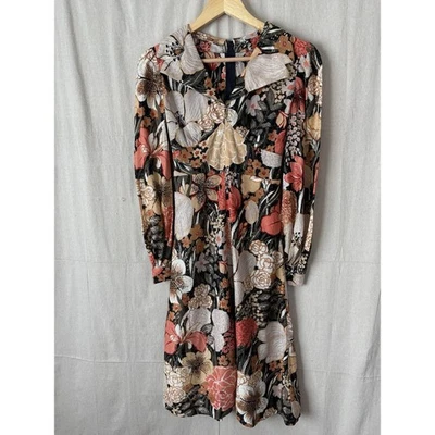 Vestido Midi Hecho a Mano Trad Wife Boho Pradera Floral Cuello Talla S Cottage Chic Foto 1 de 4
